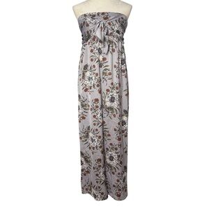 Madewell Strapless Tie-Front Jumpsuit in Painted Blooms Size 8
